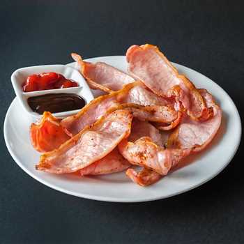 Dry cured rindless back bacon - unsmoked
